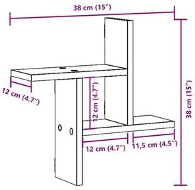 Prateleiras de parede 2 pcs derivados madeira carvalho sonoma