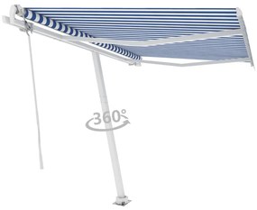 Toldo automático independente 350x250 cm azul e branco