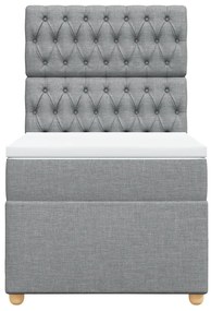 Cama com molas/colchão 80x200 cm tecido cinza-claro
