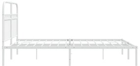 Estrutura de cama com cabeceira 140x190 cm metal branco