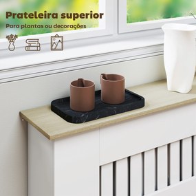 Cobertura para Radiadores Proteção Radiador de MDF 78x19x81 cm Desenho Moderno de Ripas Branco