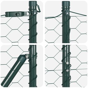 Cerca Hexagonal vidaXL Verde 1,6x100 m Aço