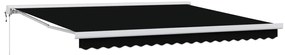 vidaXL Toldo Retrátil Preto 400 ×300 cm Tecido e Metal