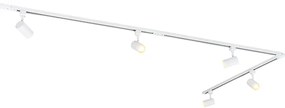 Sistema de iluminação de trilho moderno com 5 focos branco 1-fase - Iconic Jeana