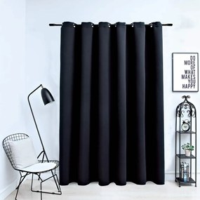 Cortina blackout com argolas em metal 290x245 cm preto