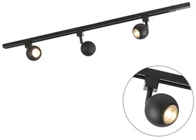 LED Sistema de trilhos moderno inteligente preto monofásico com 3 GU10 Wi-Fi - Gissi Moderno