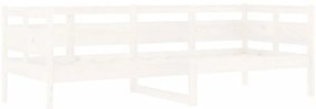 Sofá-cama 80x200 cm madeira de pinho maciça branco