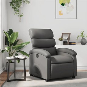 vidaXL Poltrona reclinável couro artificial cinzento