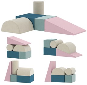 AIYAPLAY Jogo de 5 Blocos de Espuma para Crianças com Capas Removíveis Blocos de Psicomotricidade Brinquedo para Aprendizagem Multicolor | Aosom Portugal