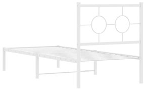 Estrutura de cama com cabeceira 80x200 cm metal branco