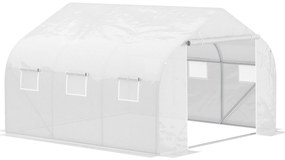 Estufa Tipo Túnel 350x300x200 cm com Porta Enrolável 6 Janelas Estufa