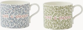 Canecas em porcelana Love is Enough, conjunto de 2