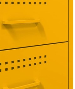 Mesa de cabeceira 36x39x68 cm aço amarelo mostarda