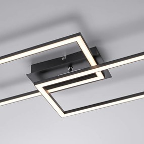 Luminária de teto preta 54 cm incl. LED regulável em 3 níveis - Georgi Moderno