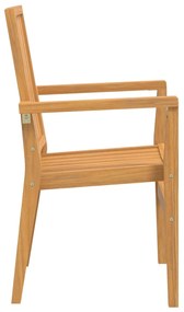 3 pcs conjunto de jantar para jardim madeira de teca maciça