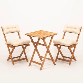 Conjunto de Mesa e Cadeiras de Jardim My001A – Natural Creme – 50x72x5