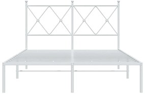 Estrutura de cama com cabeceira 120x190 cm metal branco