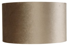 Abajur de Veludo Taupe 35/35/20 Clássico / Antigo