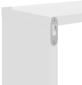 Estantes de parede 2 pcs derivados de madeira branco brilhante