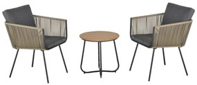 Conjunto de Móveis de Vime Conjunto de Móveis para Jardim 3 Peças Mesa