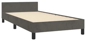 Estrutura de cama sem colchão 90x200 cm veludo cinzento-escuro