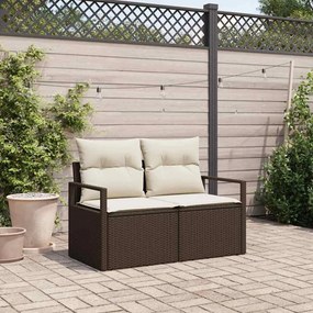vidaXL Sofá de jardim Castanho 120 x 62 x 69cm vime PE