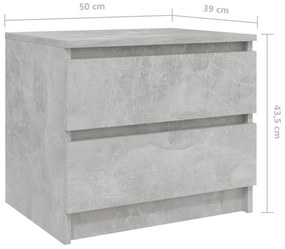 Mesa de cabeceira derivados de madeira cinzento cimento