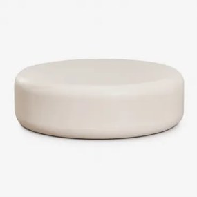 Mesa De Centro Para Jardim Redonda Ø100 Cm Em Cimento Fonelas Tapioca Bege - Sklum