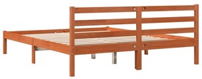 Estrutura de cama 160x200 cm madeira pinho maciça castanho cera