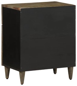 Mesa de cabeceira cinzento claro 50x33x60 cm