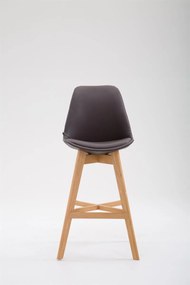 Banco de bar Cannes em couro sintético e com estrutura de Cor Natural 48 x 112 x 56 cm Castanho