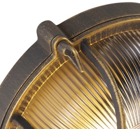 Candeeiro de parede e teto dourado/latão redondo IP44 - Noutica