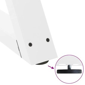 Pés para mesa de jantar 2 peças, branco, 90x(72-73,3) cm, aço