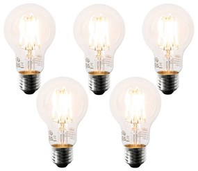 Conjunto de 5 Lâmpadas LED E27 A60 Transparentes 6W 630 lm 2200K