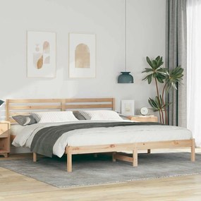 Estrutura da Cama com cabeceira Castanho 200 x 200 cm