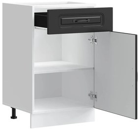 Armário de cozinha baixo Kalmar madeira artificial preto