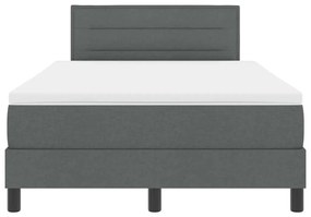 Cama Box Spring com Colchão e LED Cinza Escuro 120x200 cm Tecido