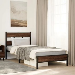 vidaXL Estrutura cama s/ colchão derivados madeira carvalho castanho