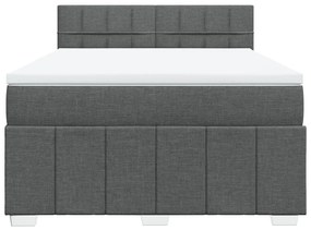 Cama com molas/colchão 160x200 cm tecido cinzento-escuro