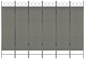 vidaXL Divisória de quarto com 6 painéis 240x180 cm antracite