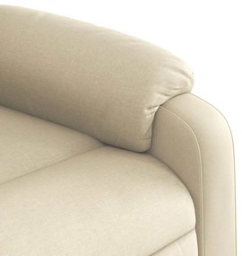 Poltrona de massagens reclinável tecido cor creme