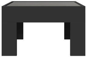 Mesa de centro luzes LED Infinity 50x50x30 cm preto