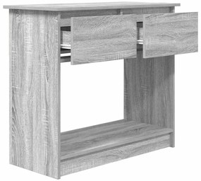 Mesa consola com gavetas 85,5x38,5x74,5 cm sonoma cinzento