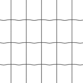 Cerca Euro da com 13 postes em espeto, 1 x 25m, aço galvanizado cinza