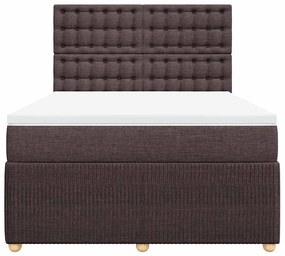 Cama com molas/colchão 140x200 cm tecido castanho-escuro