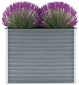 vidaXL Canteiro elevado de jardim aço galvanizado 100x40x77cm cinzento