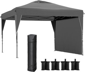 Outsunny Tenda barnum de jardim dobrável com parede lateral removível + saco de transporte aço tecido Oxford | Aosom Portugal