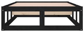 Estrutura de cama solteiro 90x190 cm madeira maciça preto