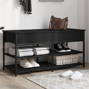 vidaXL Banco sapateira 100x42,5x50 cm derivados de madeira preto