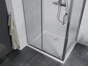 Mexen Apia cabine de duche de correr 120 x 90 cm, transparente, cromada + base Flat - 840-120-090-01-00-4010